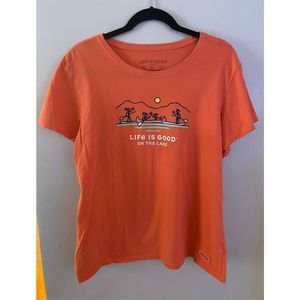 Life is Good Women’s Short Sleeves T-Shirt Size XL Salmon Pink Color